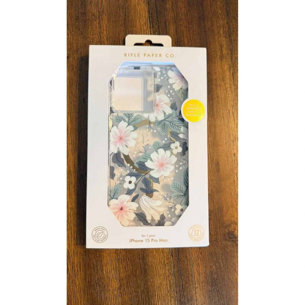 Rifle Paper Co iPhone 15 Pro Max Case Floral MagSafe Clear Protective Cover NEW